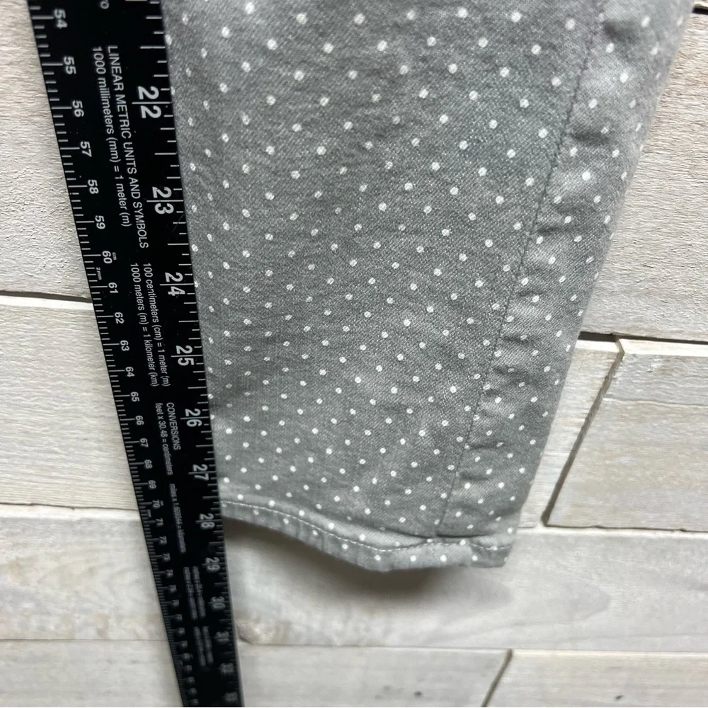 AG Adriano Goldschmied Jeans Womens 27 Stevie Ankle Slim Straight Gray Polka Dot